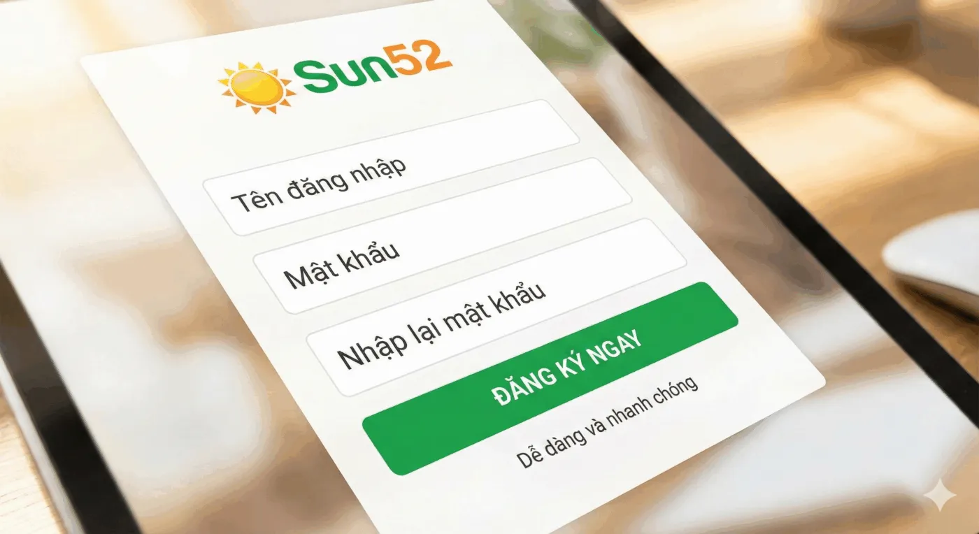 Đăng Ký Sun52 – Tạo Tài Khoản, Nhận Ưu Đãi Tân Thủ 2025 2 Biểu mẫu đăng ký đơn giản, dễ hiểu của Sun52
