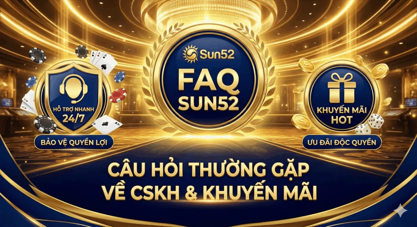 Câu Hỏi Thường Gặp Sun52 – Hỗ Trợ Giải Đáp Đầy Đủ, Nhanh, Uy Tín 5 Câu hỏi thường gặp Sun52 về CSKH và khuyến mãi – Cam kết hỗ trợ nhanh, bảo vệ quyền lợi người chơi.