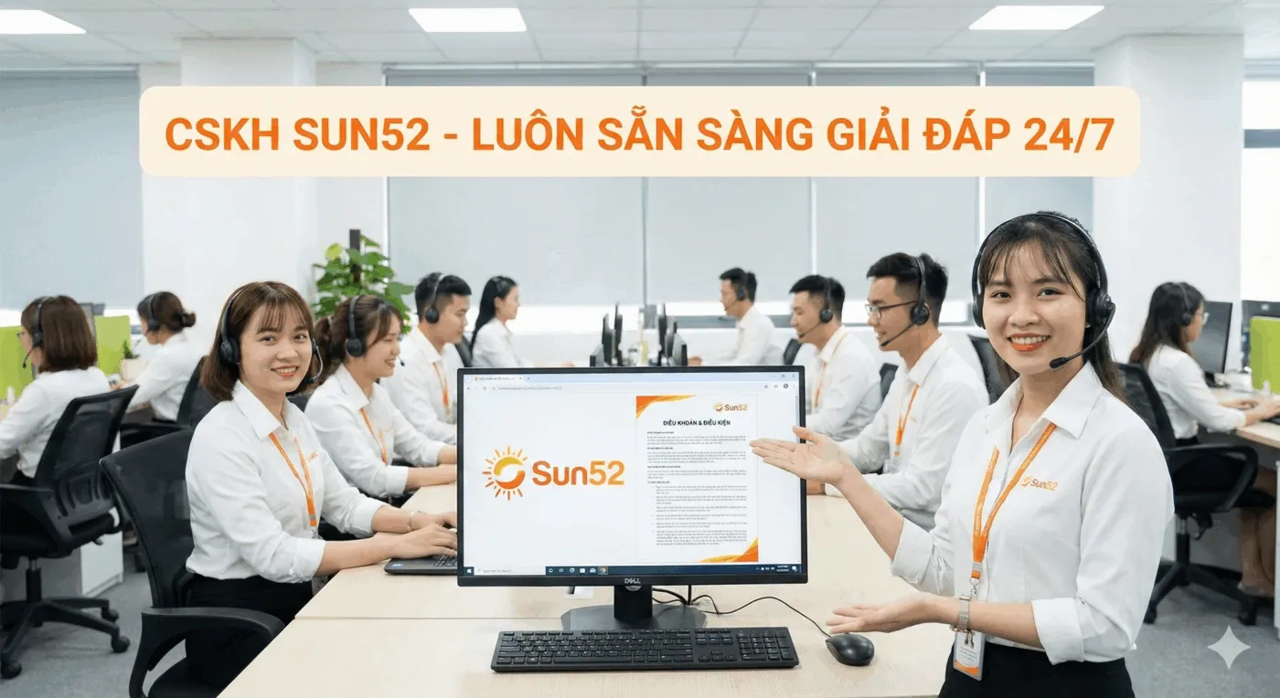 CSKH Sun52 luôn sẵn sàng giải đáp mọi thắc mắc về điều khoản
